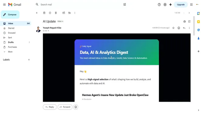 AI-Powered Daily Content Newsletter Automation using n8n