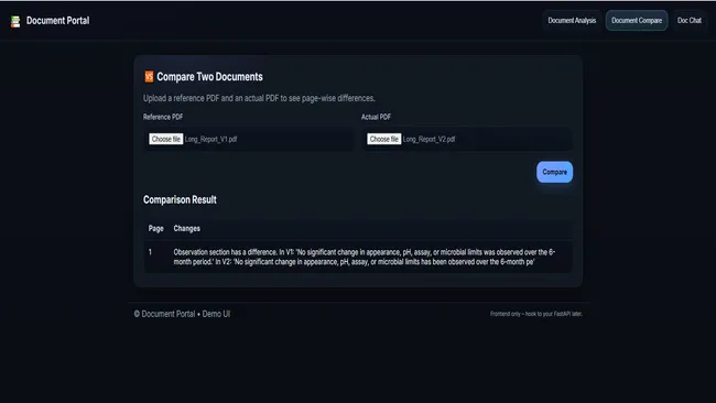 AI-powered Document Analysis & Comparison Portal