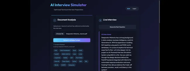 AI-Powered Interview Simulation System using RAG & LLMs - Generative AI / Natural Language Processing