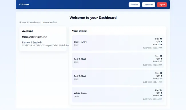 FTS Store Full Web Stack Development