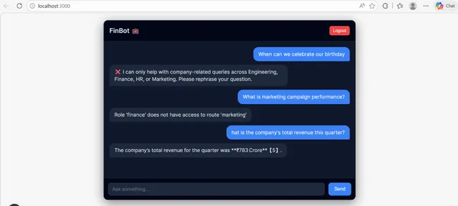 FinBot – Role-Based AI Assistant (Advanced RAG)