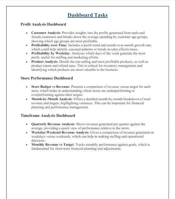 Advanced Business Analytics Dashboard Project