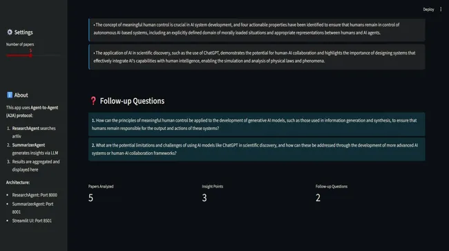 A2A Research Agent for ArXiv