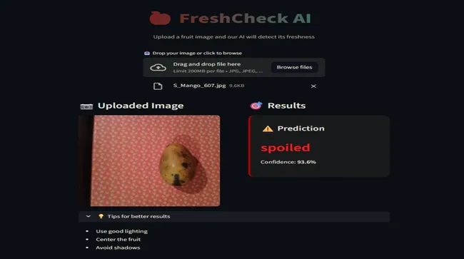 FreshCheck AI – Fresh vs Spoiled Fruit Classifier