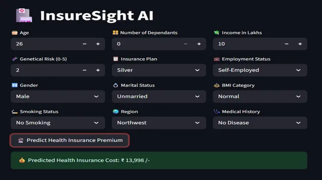 InsureSight AI – Health Insurance Premium Predictor