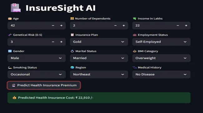InsureSight AI – Health Insurance Premium Predictor