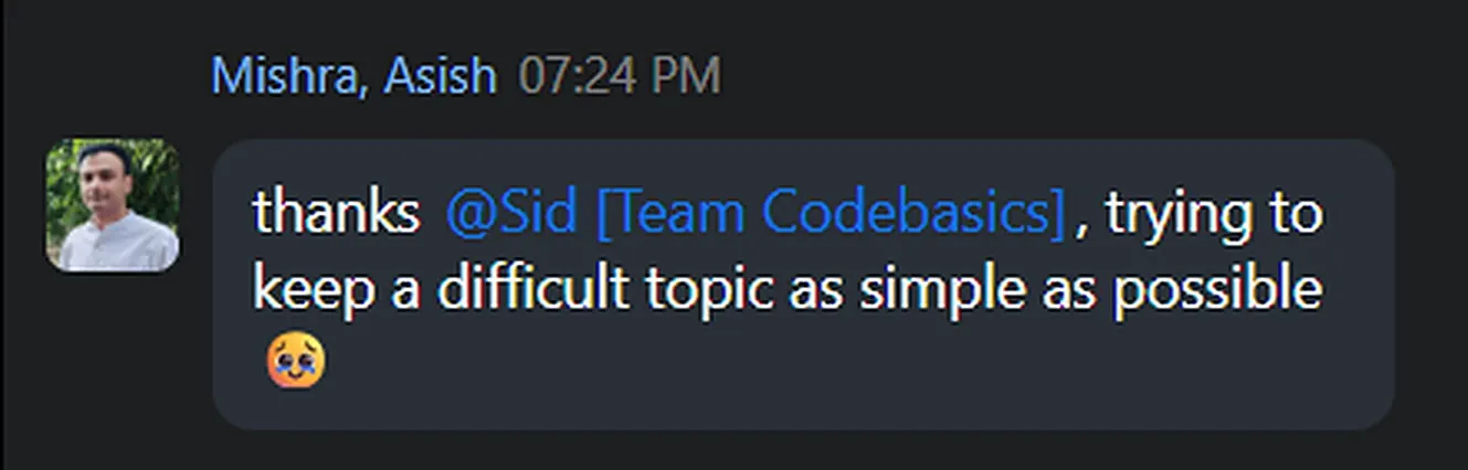 Cohort chat message
