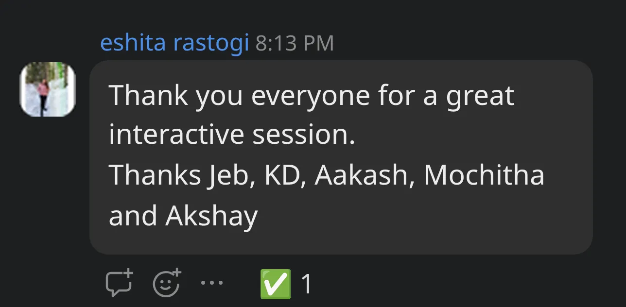 Cohort chat message