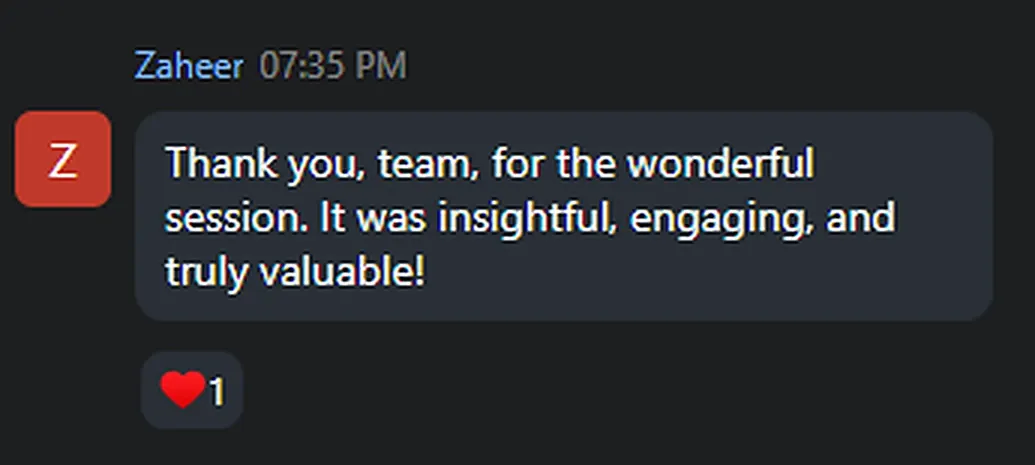 Cohort chat message