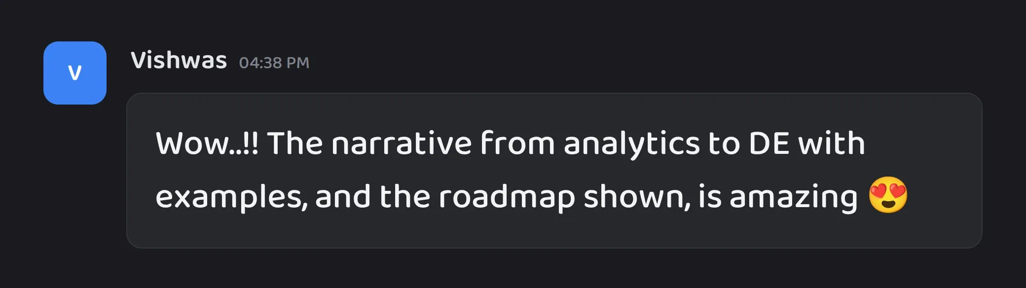 Cohort chat message
