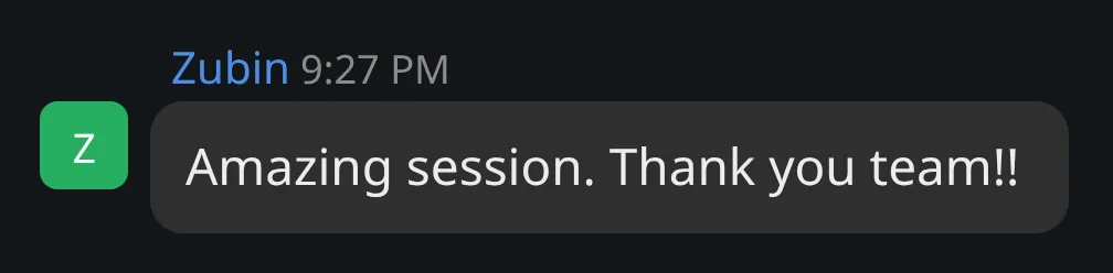 Cohort chat message