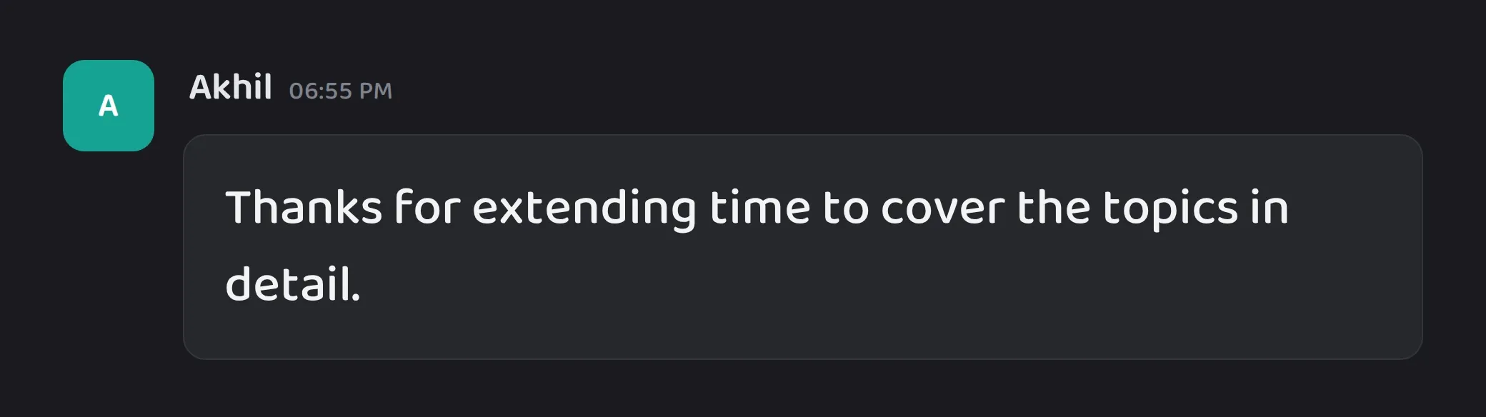 Cohort chat message
