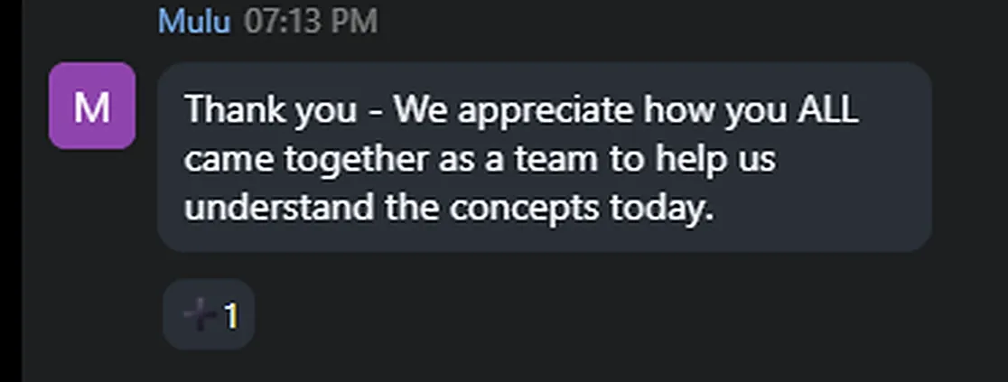 Cohort chat message