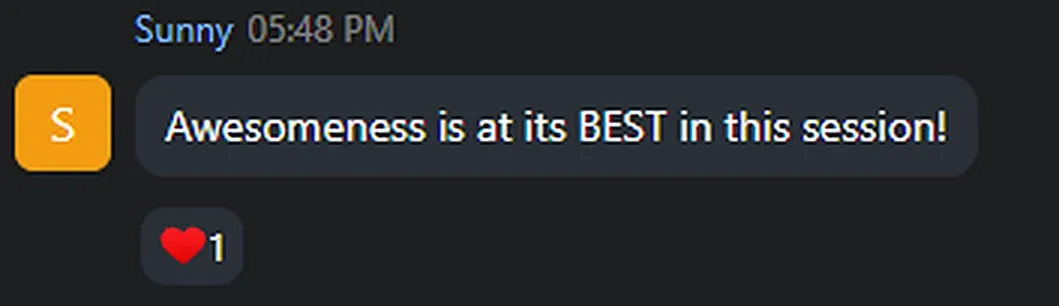 Cohort chat message