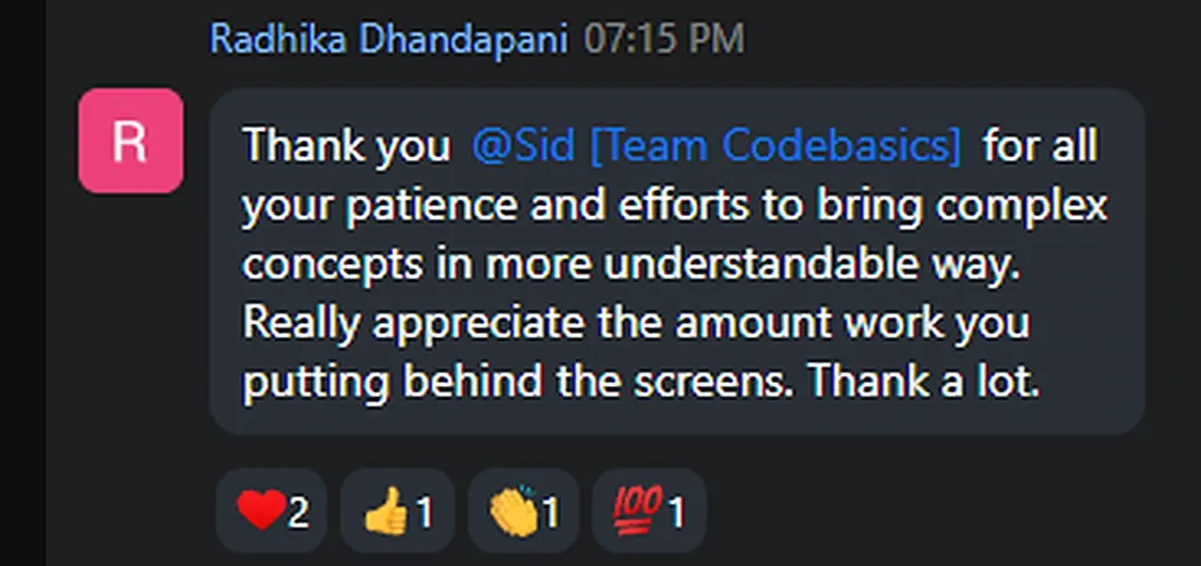 Cohort chat message