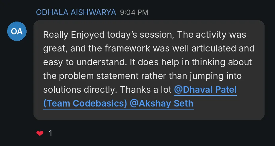 Cohort chat message