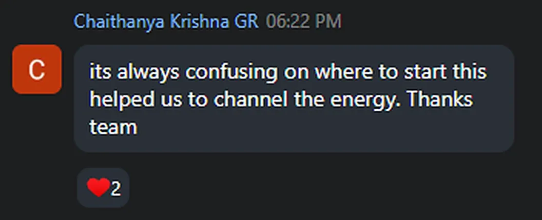 Cohort chat message