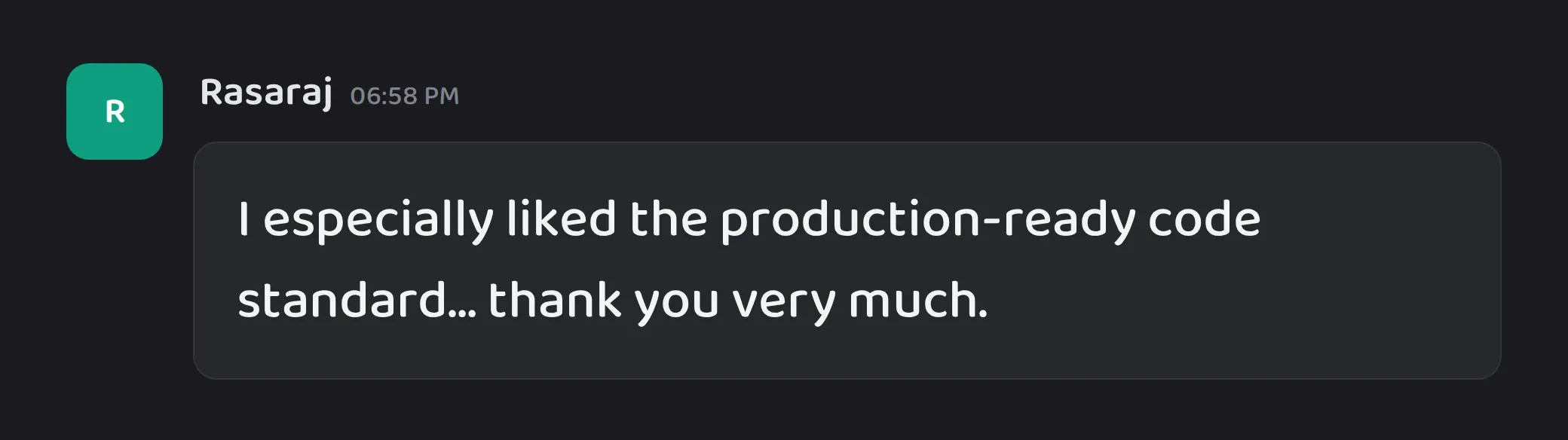 Cohort chat message