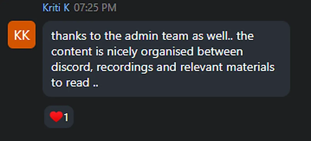 Cohort chat message