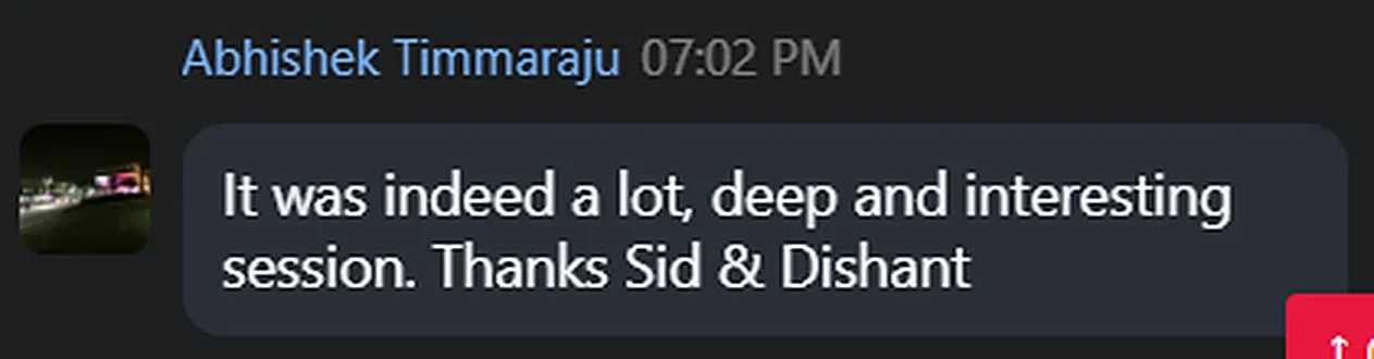Cohort chat message