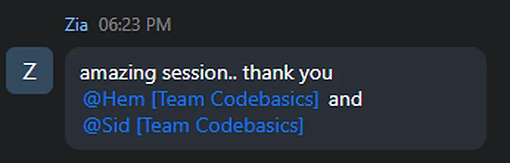 Cohort chat message