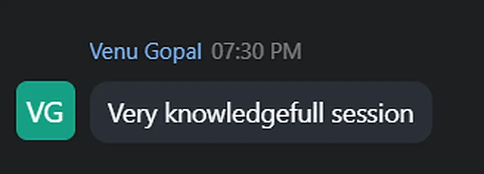Cohort chat message