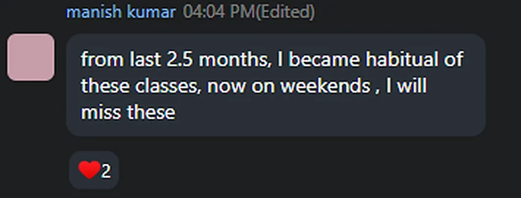 Cohort chat message