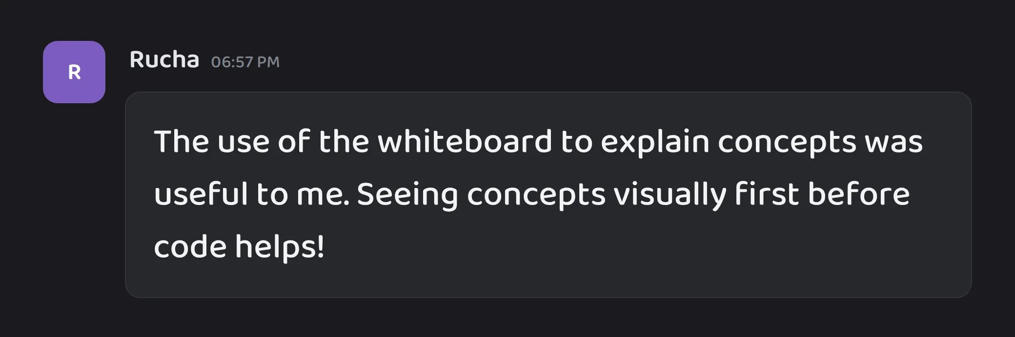 Cohort chat message