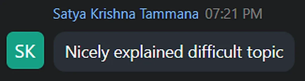 Cohort chat message