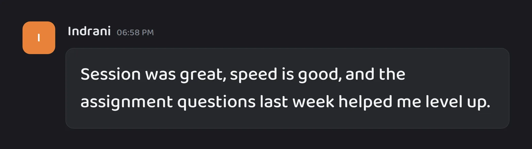 Cohort chat message