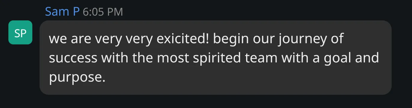 Cohort chat message