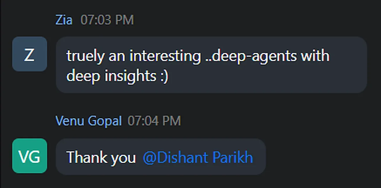 Cohort chat message
